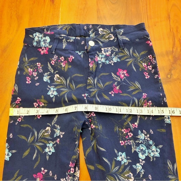 Lily Morgan Floral Colorful  Casual Medium Rise Pencil Trousers Pants. Small - Picture 9 of 13
